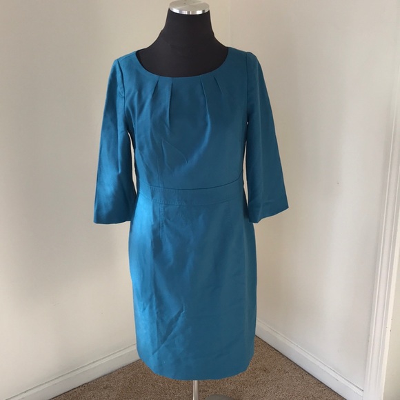 Boden Dresses & Skirts - Boden Teal Wool Dress With Stitching